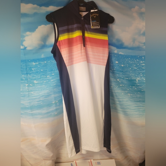 Callaway Dresses & Skirts - Callaway NWT Sleeveless Golf‎ Dress with Rainbow Stripes Size Medium